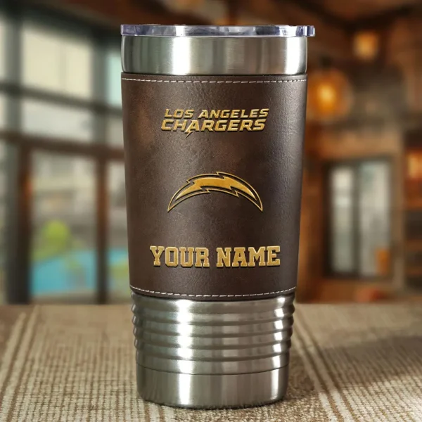 Los Angeles Chargers Leather Tumbler Sport Gift For Fans SPTLEATHERTUM018 - Image 3
