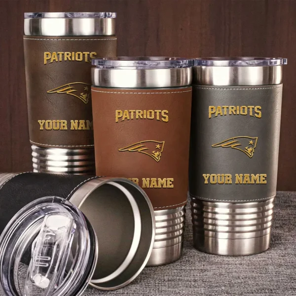 New England Patriots Leather Tumbler Sport Gift For Fans SPTLEATHERTUM022