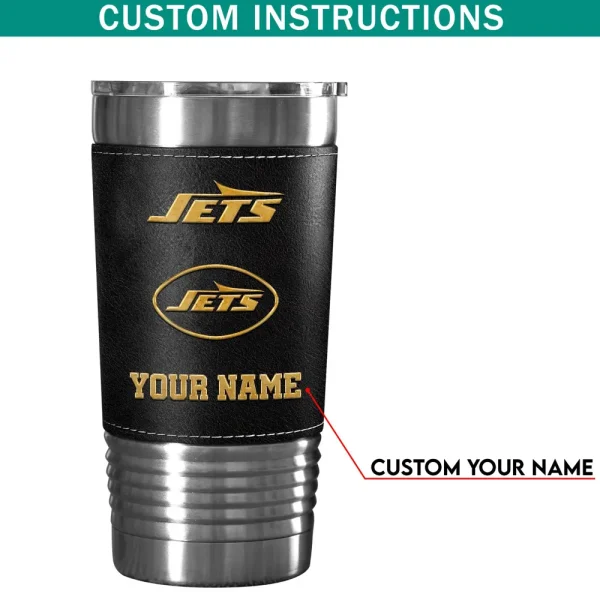 New York Jets Leather Tumbler Sport Gift For Fans SPTLEATHERTUM025 - Image 7