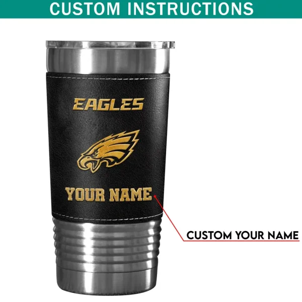 Philadelphia Eagles Leather Tumbler Sport Gift For Fans SPTLEATHERTUM026 - Image 7