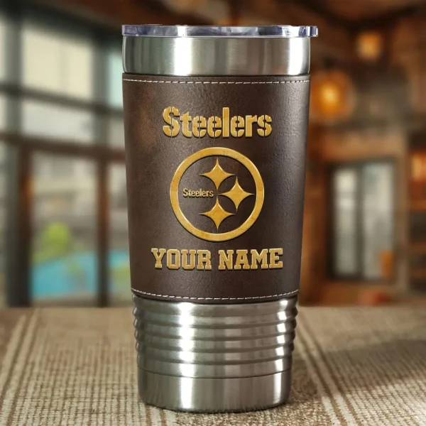 Pittsburgh Steelers Leather Tumbler Sport Gift For Fans SPTLEATHERTUM027 - Image 3