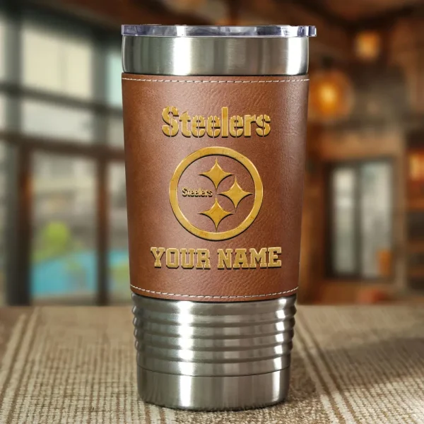 Pittsburgh Steelers Leather Tumbler Sport Gift For Fans SPTLEATHERTUM027 - Image 4
