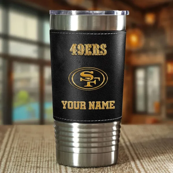 San Francisco 49ers Leather Tumbler Sport Gift For Fans SPTLEATHERTUM028 - Image 2