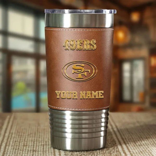 San Francisco 49ers Leather Tumbler Sport Gift For Fans SPTLEATHERTUM028 - Image 4