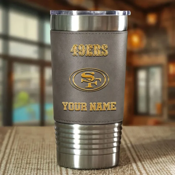 San Francisco 49ers Leather Tumbler Sport Gift For Fans SPTLEATHERTUM028 - Image 5