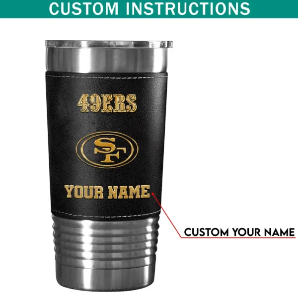 San Francisco 49ers Leather Tumbler Sport Gift For Fans SPTLEATHERTUM028 - Image 7