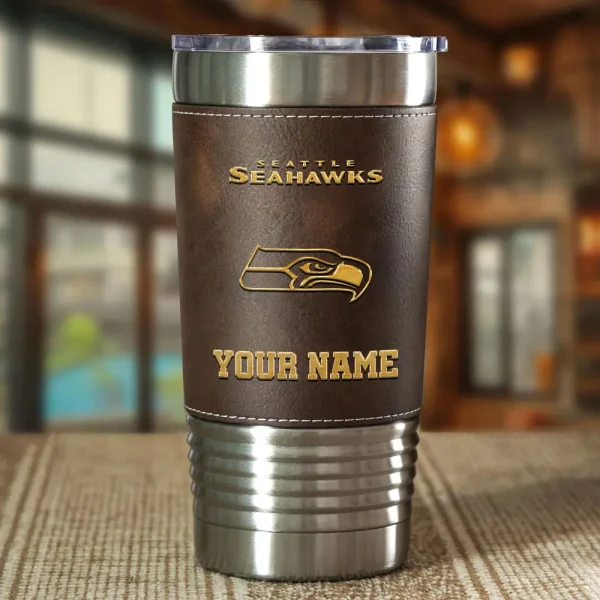 Seattle Seahawks Leather Tumbler Sport Gift For Fans SPTLEATHERTUM029 - Image 3