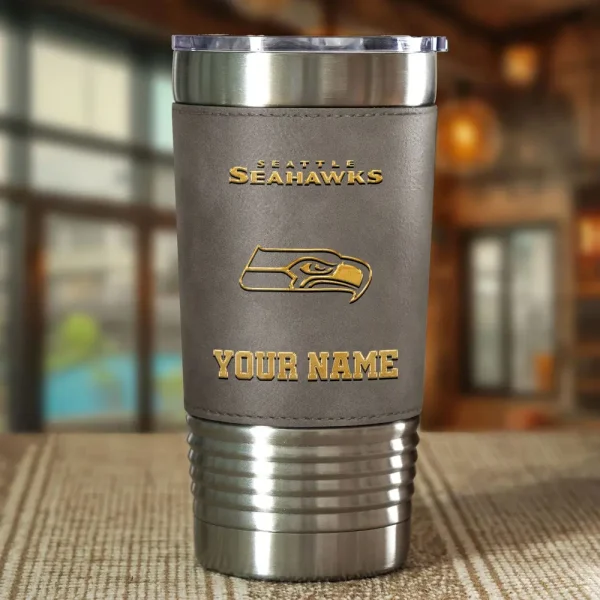Seattle Seahawks Leather Tumbler Sport Gift For Fans SPTLEATHERTUM029 - Image 5