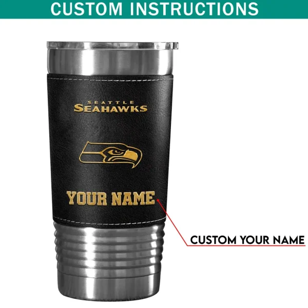 Seattle Seahawks Leather Tumbler Sport Gift For Fans SPTLEATHERTUM029 - Image 7