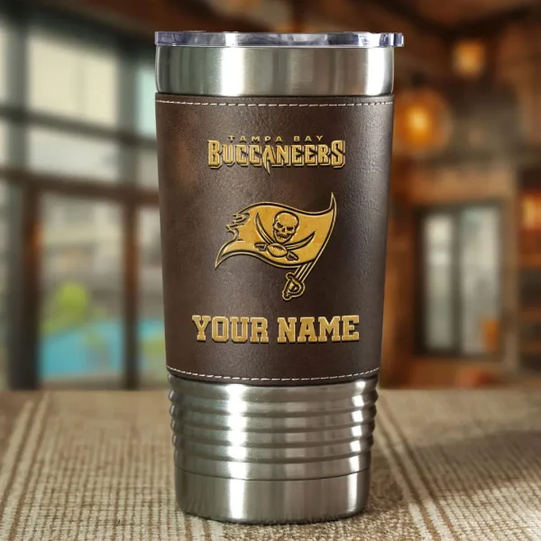 Tampa Bay Buccaneers Leather Tumbler Sport Gift For Fans SPTLEATHERTUM030 - Image 2
