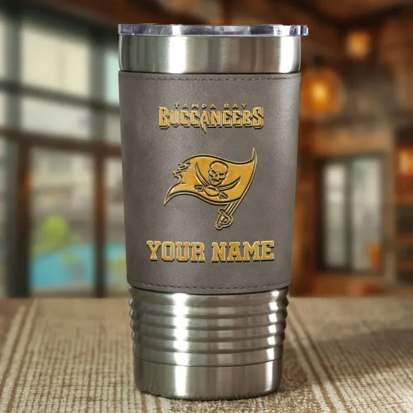 Tampa Bay Buccaneers Leather Tumbler Sport Gift For Fans SPTLEATHERTUM030 - Image 5