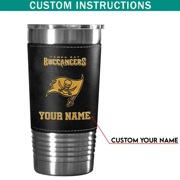 Tampa Bay Buccaneers Leather Tumbler Sport Gift For Fans SPTLEATHERTUM030 - Image 7