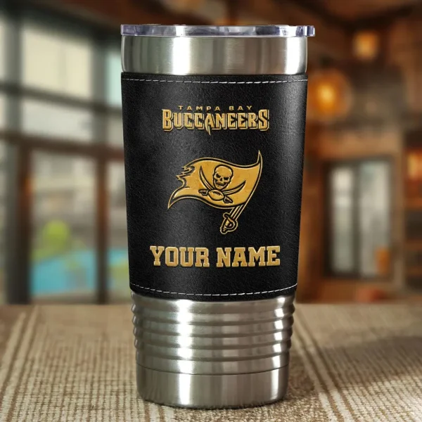 Tampa Bay Buccaneers Leather Tumbler Sport Gift For Fans SPTLEATHERTUM030 - Image 3