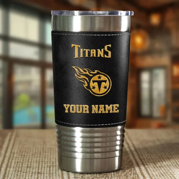 Tennessee Titans Leather Tumbler Sport Gift For Fans SPTLEATHERTUM031 - Image 2
