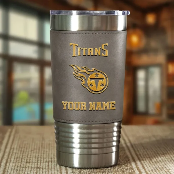 Tennessee Titans Leather Tumbler Sport Gift For Fans SPTLEATHERTUM031 - Image 5