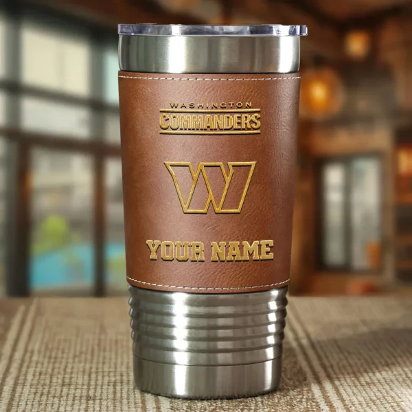 Washington Commanders Leather Tumbler Sport Gift For Fans SPTLEATHERTUM032 - Image 4