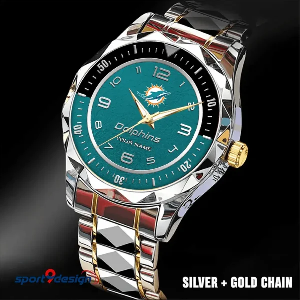 Miami Dolphins Business Watch For Men Automatic Mechanical Stainless Steel Band 2025 SPTDMW790 - Image 2