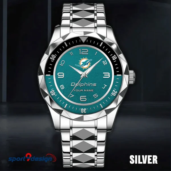 Miami Dolphins Business Watch For Men Automatic Mechanical Stainless Steel Band 2025 SPTDMW790 - Image 5