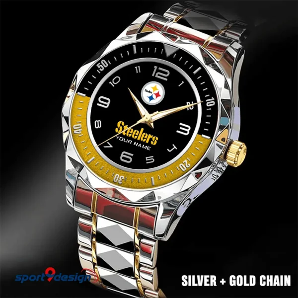 Pittsburgh Steelers Business Watch For Men Automatic Mechanical Stainless Steel Band 2025 SPTDMW797 - Image 2