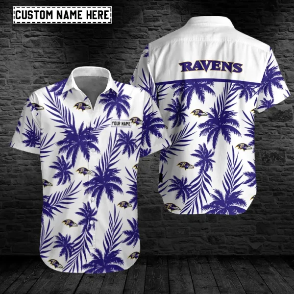 Baltimore Ravens Button Shirt Summer Holiday Gift For Sports Enthusiast AZCBS203