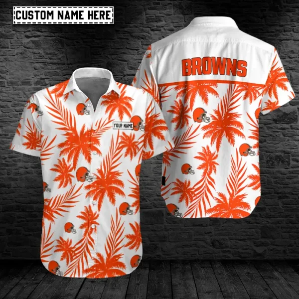 Cleveland Browns Button Shirt Summer Holiday Gift For Sports Enthusiast AZCBS208