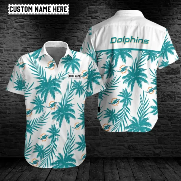 Miami Dolphins Button Shirt Summer Holiday Gift For Sports Enthusiast AZCBS220