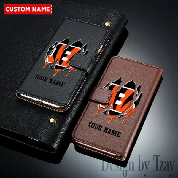 Cincinnati Bengals Leather Wallet Phone Case SPTLWPC039