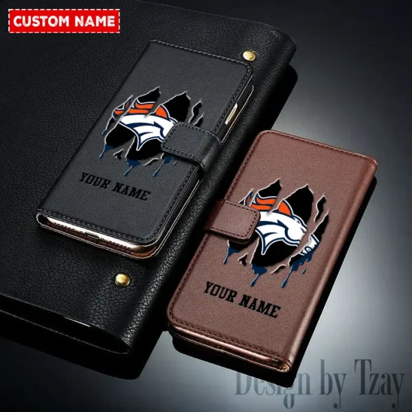 Denver Broncos Leather Wallet Phone Case SPTLWPC042