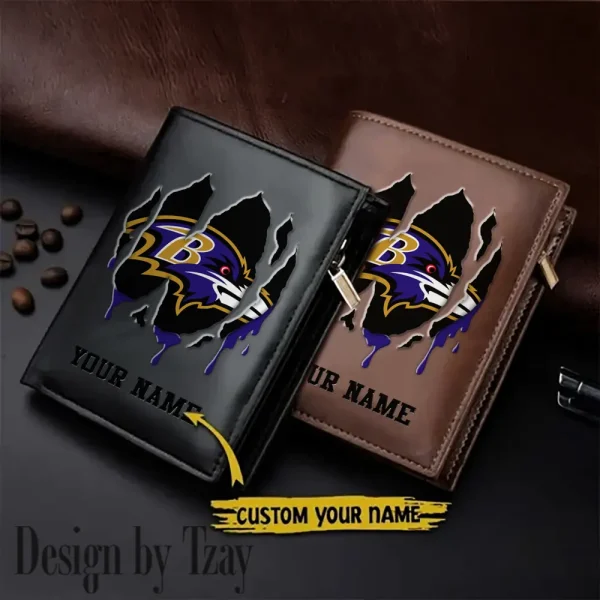 Baltimore Ravens Leather Vertical Men Wallet Gifts For Fans SPTLVW885