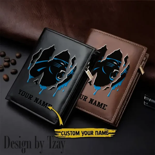 Carolina Panthers Leather Vertical Men Wallet Gifts For Fans SPTLVW887