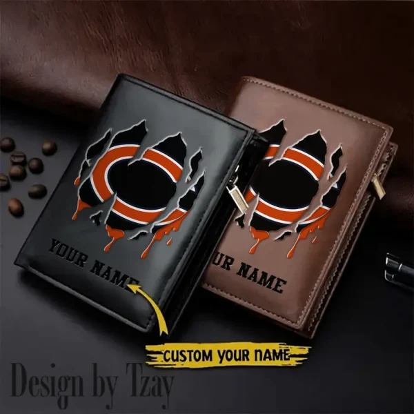 Chicago Bears Leather Vertical Men Wallet Gifts For Fans SPTLVW888