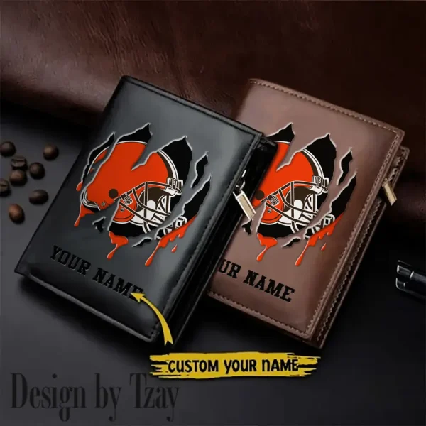 Cleveland Browns Leather Vertical Men Wallet Gifts For Fans SPTLVW890