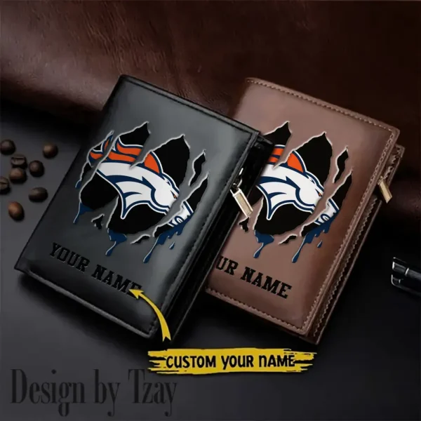 Denver Broncos Leather Vertical Men Wallet Gifts For Fans SPTLVW892