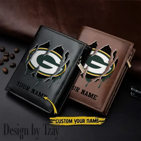 Green Bay Packers Leather Vertical Men Wallet Gifts For Fans SPTLVW894