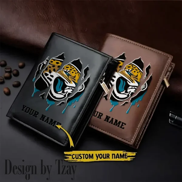 Jacksonville Jaguars Leather Vertical Men Wallet Gifts For Fans SPTLVW897