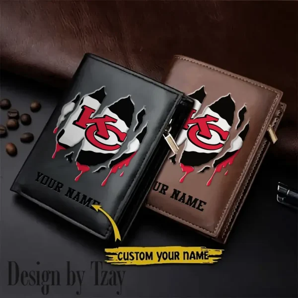 Kansas City Chiefs Leather Vertical Men Wallet Gifts For Fans SPTLVW898