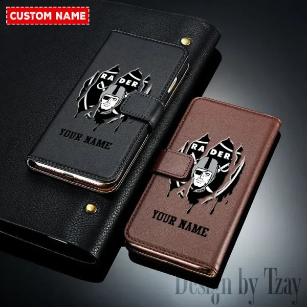 Las Vegas Raiders Leather Wallet Phone Case SPTLWPC049
