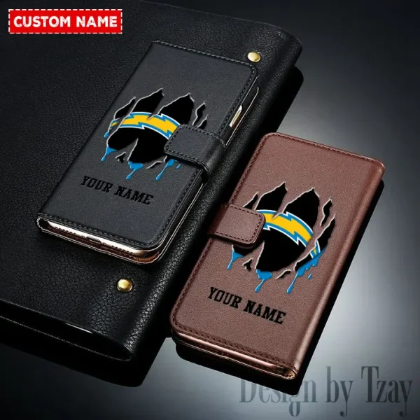 Los Angeles Chargers Leather Wallet Phone Case SPTLWPC050