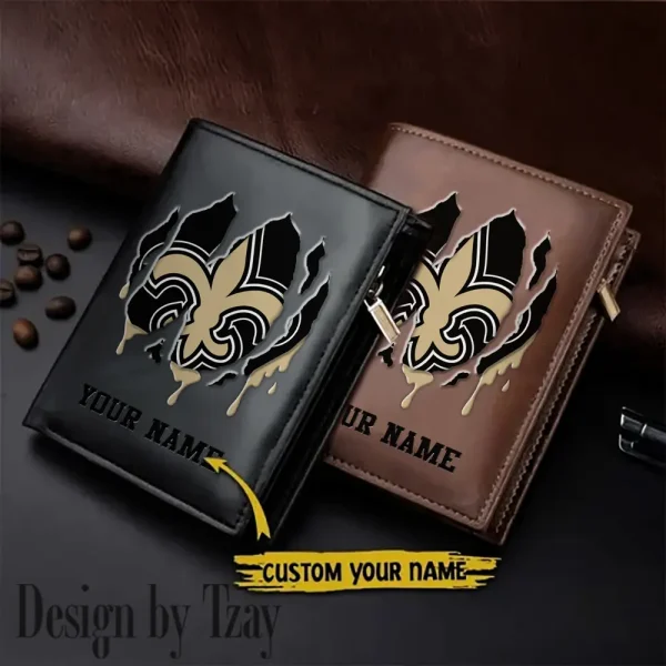 New Orleans Saints Leather Vertical Men Wallet Gifts For Fans SPTLVW905
