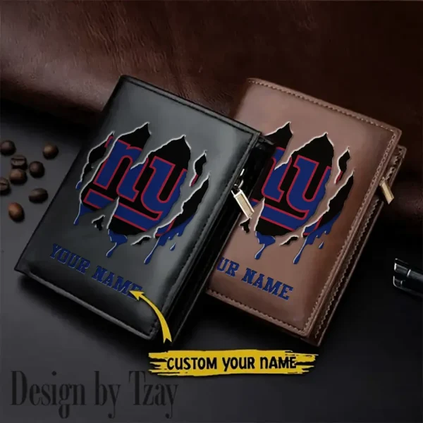 New York Giants Leather Vertical Men Wallet Gifts For Fans SPTLVW906