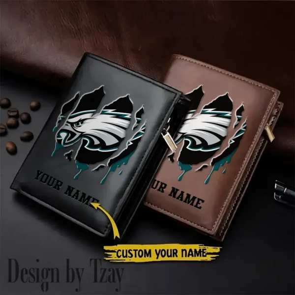 Philadelphia Eagles Leather Vertical Men Wallet Gifts For Fans SPTLVW908