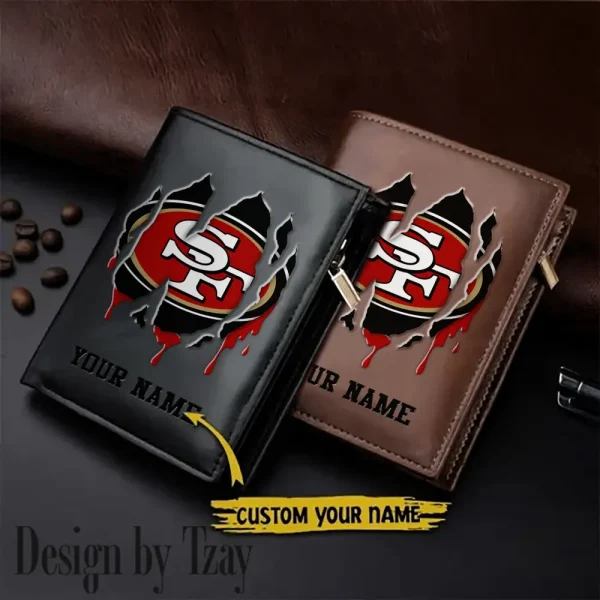 San Francisco 49ers Leather Vertical Men Wallet Gifts For Fans SPTLVW910