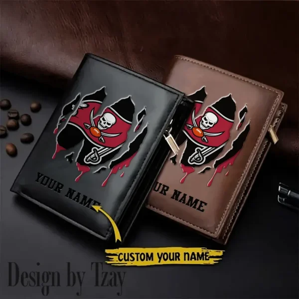 Tampa Bay Buccaneers Leather Vertical Men Wallet Gifts For Fans SPTLVW914