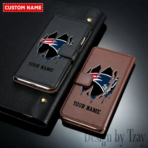 New England Patriots Leather Wallet Phone Case SPTLWPC054