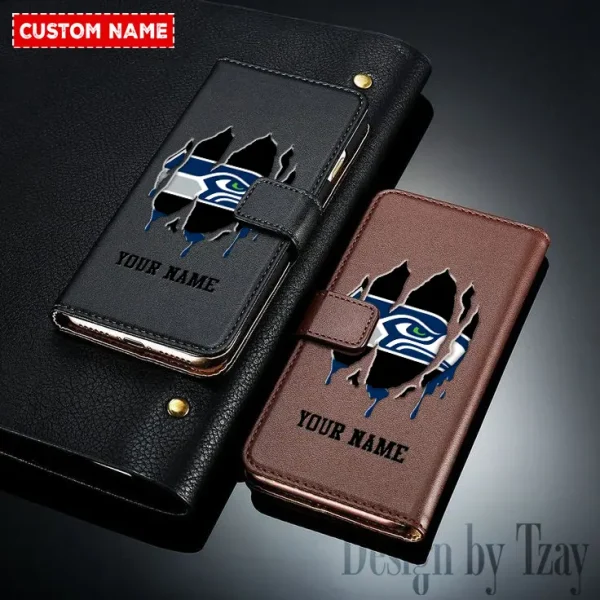 Seattle Seahawks Leather Wallet Phone Case SPTLWPC061