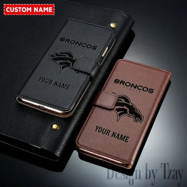 Denver Broncos Leather Wallet Phone Case SPTLWPC074