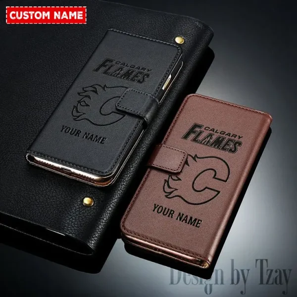 Calgary Flames NHL Leather Wallet Phone Case SPTLWPC100