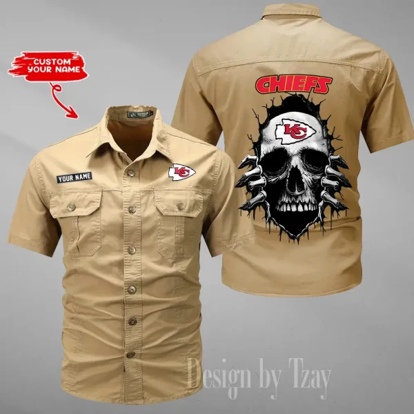 Kansas City Chiefs Military Cargo Cotton Shirts New 2025 SPTMSSWS176 - Image 2