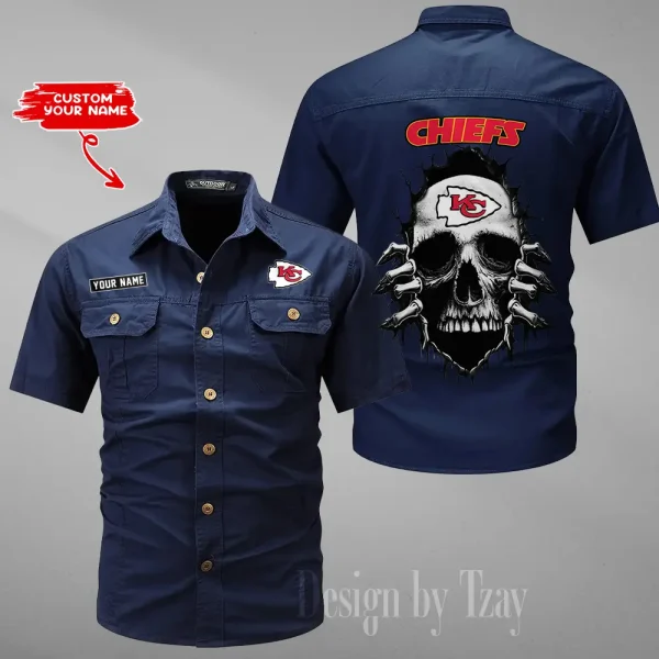 Kansas City Chiefs Military Cargo Cotton Shirts New 2025 SPTMSSWS176 - Image 3