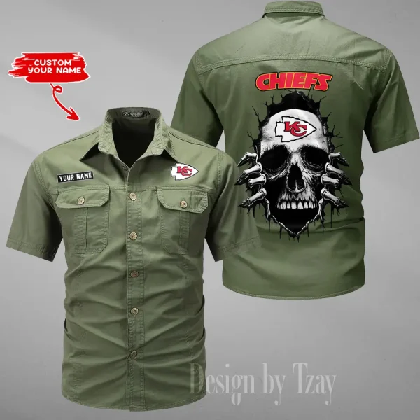 Kansas City Chiefs Military Cargo Cotton Shirts New 2025 SPTMSSWS176 - Image 4